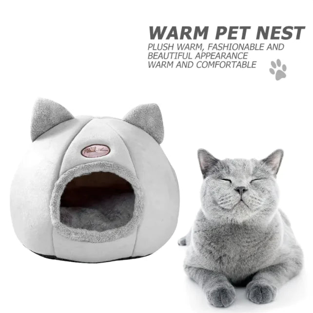 Enclosed Winter Cat Nest – Warm & Cozy Sleeping Bed for Cats - Feline spout