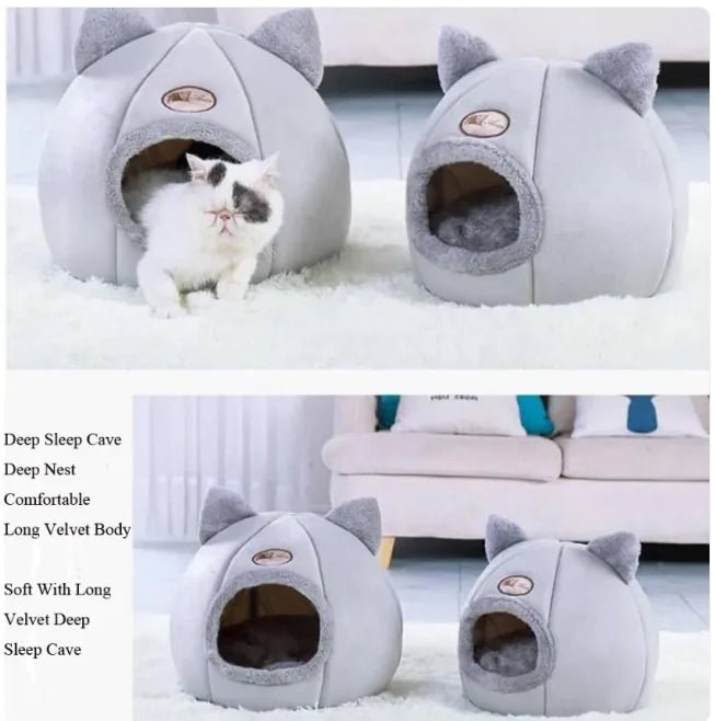 Enclosed Winter Cat Nest – Warm & Cozy Sleeping Bed for Cats - Feline spout