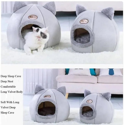 Enclosed Winter Cat Nest – Warm & Cozy Sleeping Bed for Cats - Feline spout